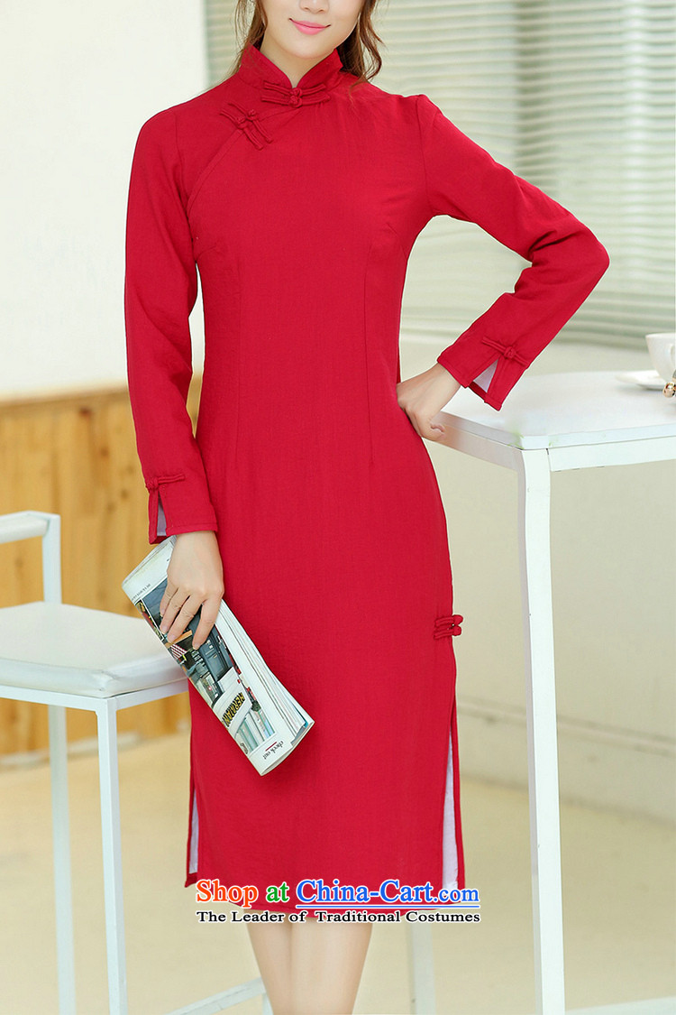 Jie in the spring and summer of female new cheongsam dress retro long cotton linen collar manually upgrading of solid color tie qipao dark green XXL picture, prices, brand platters! The elections are supplied in the national character of distribution, so action, buy now enjoy more preferential! As soon as possible.