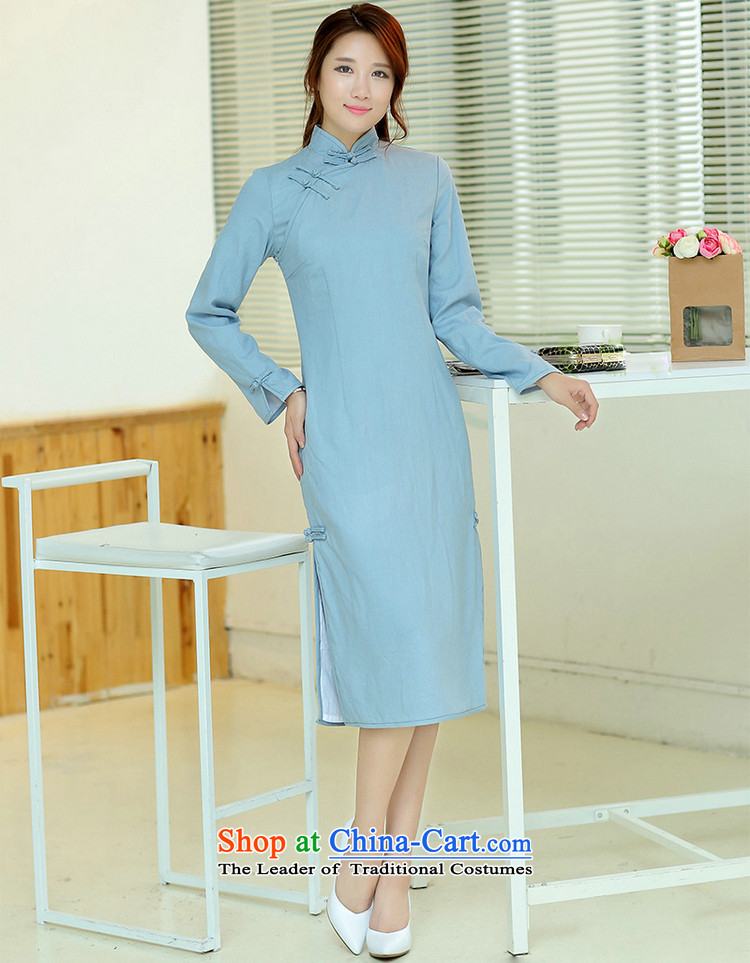 Jie in the spring and summer of female new cheongsam dress retro long cotton linen collar manually upgrading of solid color tie cheongsam dress light purple XXL picture, prices, brand platters! The elections are supplied in the national character of distribution, so action, buy now enjoy more preferential! As soon as possible.