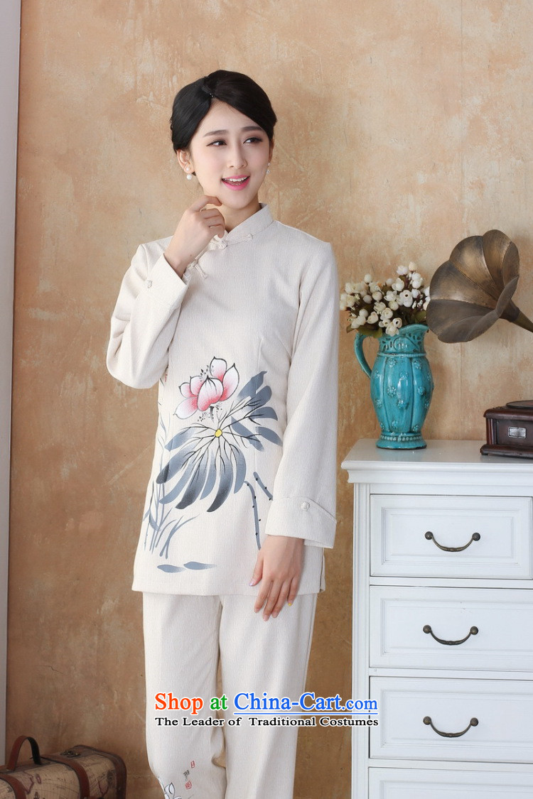 Min. Ms. Joseph older Tang dynasty cotton linen load spring and autumn kit collar hand-painted Tang blouses pants Kit - 1 beige M picture, prices, brand platters! The elections are supplied in the national character of distribution, so action, buy now enjoy more preferential! As soon as possible.