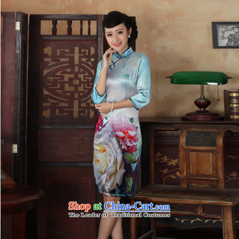 Mrs Ingrid Yeung economy Overgrown Tomb  for women 2014 New Tang Dynasty Chinese collar improved scouring pads lace qipao costumes. As figure , S, cuff qipao beibei economy Overgrown Tomb , , , shopping on the Internet