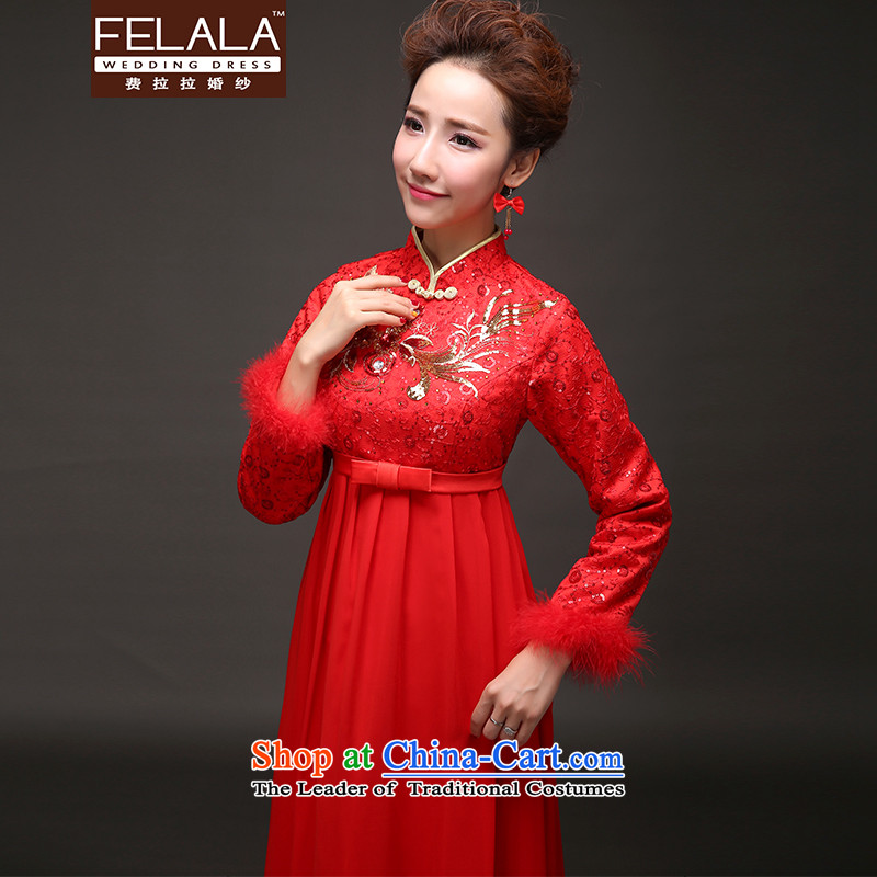 Ferrara 2015 new winter clothing thick retro Chinese collar maternity dress cheongsam dress XL Suzhou shipment of Ferrara wedding (FELALA) , , , shopping on the Internet