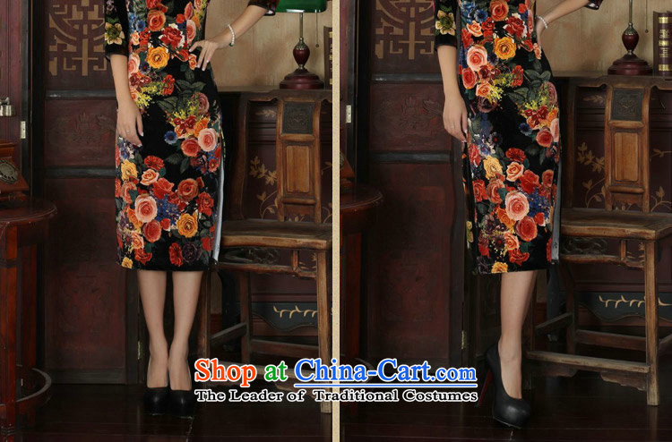 Floral qipao autumn replacing Tang Women's clothes new collar improved Stretch Wool poster stylish Kim in sleeve length cheongsam figure M picture, prices, brand platters! The elections are supplied in the national character of distribution, so action, buy now enjoy more preferential! As soon as possible.
