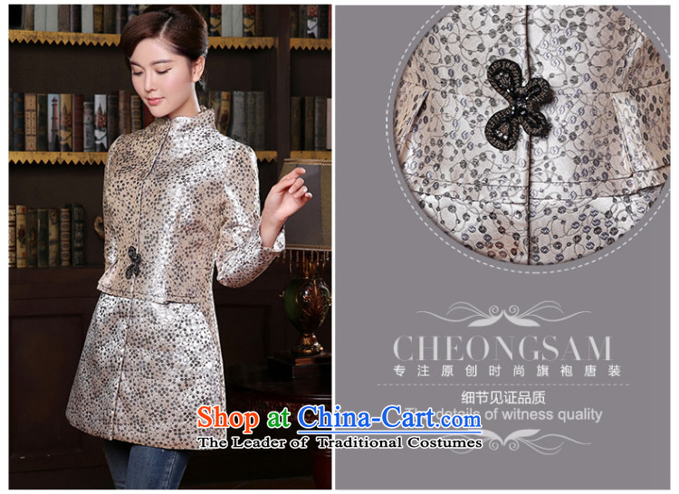 [Sau Kwun Tong] birds spirit for autumn and winter 2014 new coat temperament Sau San Chinese improved Tang jackets TC41016 blue and gray XL Photo, prices, brand platters! The elections are supplied in the national character of distribution, so action, buy now enjoy more preferential! As soon as possible.
