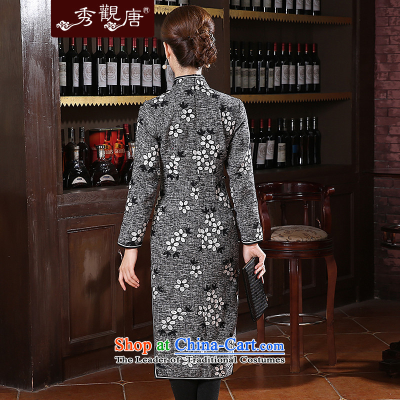 [Sau Kwun Tong] Xue Ying long thick qipao winter 2014 new long-sleeved cheongsam dress QC41028 retro pale XXL, Soo-Kwun Tong shopping on the Internet has been pressed.