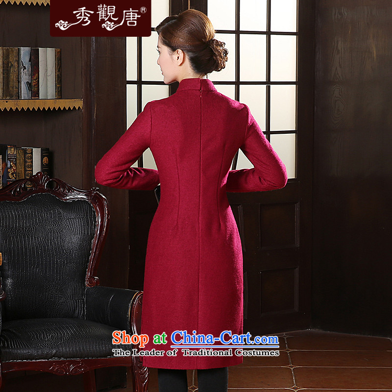 [Sau Kwun Tong] incense Selina Chow winter clothing new long-sleeved qipao 2014 autumn and winter in long skirt QC41025 retro qipao chestnut horses XL, Sau Kwun Tong shopping on the Internet has been pressed.
