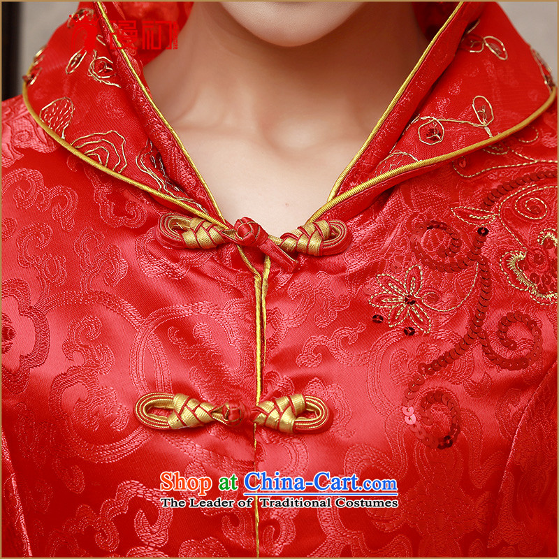 At the beginning of the New Year 2015 diffuse bride qipao retro bows cheongsam dress Sau San winter thick winter of Qipao video thin warm winter cheongsam RED M early man , , , shopping on the Internet