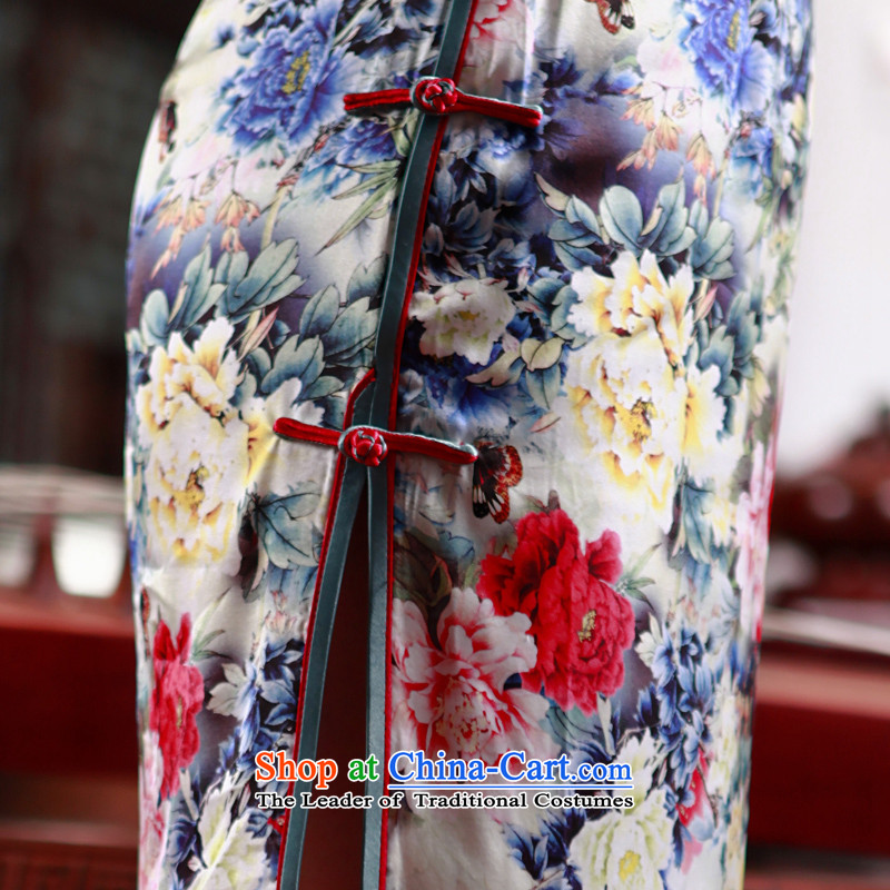 The Butterfly Lovers 2015 Summer new heavyweight Silk Cheongsam long improved stylish skirt 47003 Sau San qipao figure XXXL, Butterfly Lovers , , , shopping on the Internet
