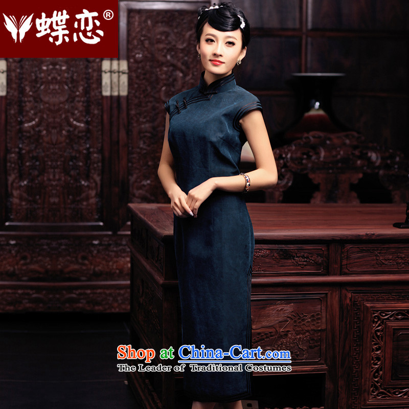 The Butterfly Lovers 2015 Summer new full silk incense cloud long qipao daily by the improved retro qipao 49130 Figure 15 days out of the land of the sphenoid XL, , , , shopping on the Internet