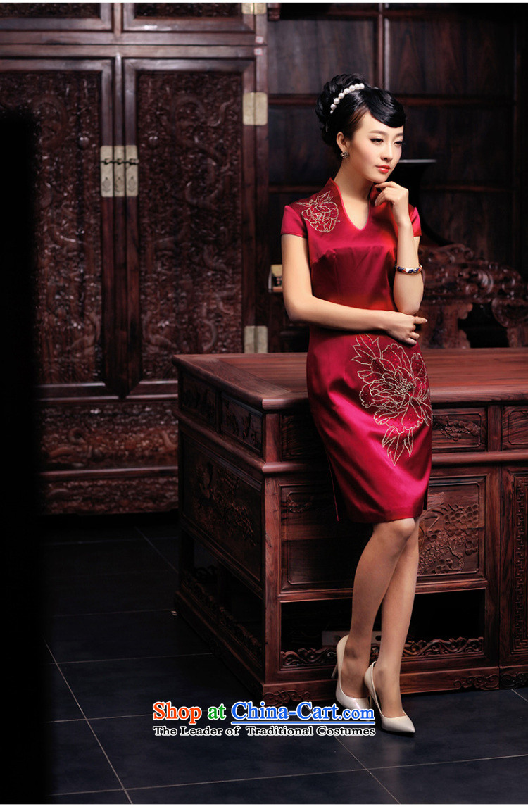 The Butterfly Lovers 2015 Summer new daily improved retro hand made embroidered ironing drill heavyweight Silk Cheongsam 49129 improved mauve L picture, prices, brand platters! The elections are supplied in the national character of distribution, so action, buy now enjoy more preferential! As soon as possible.