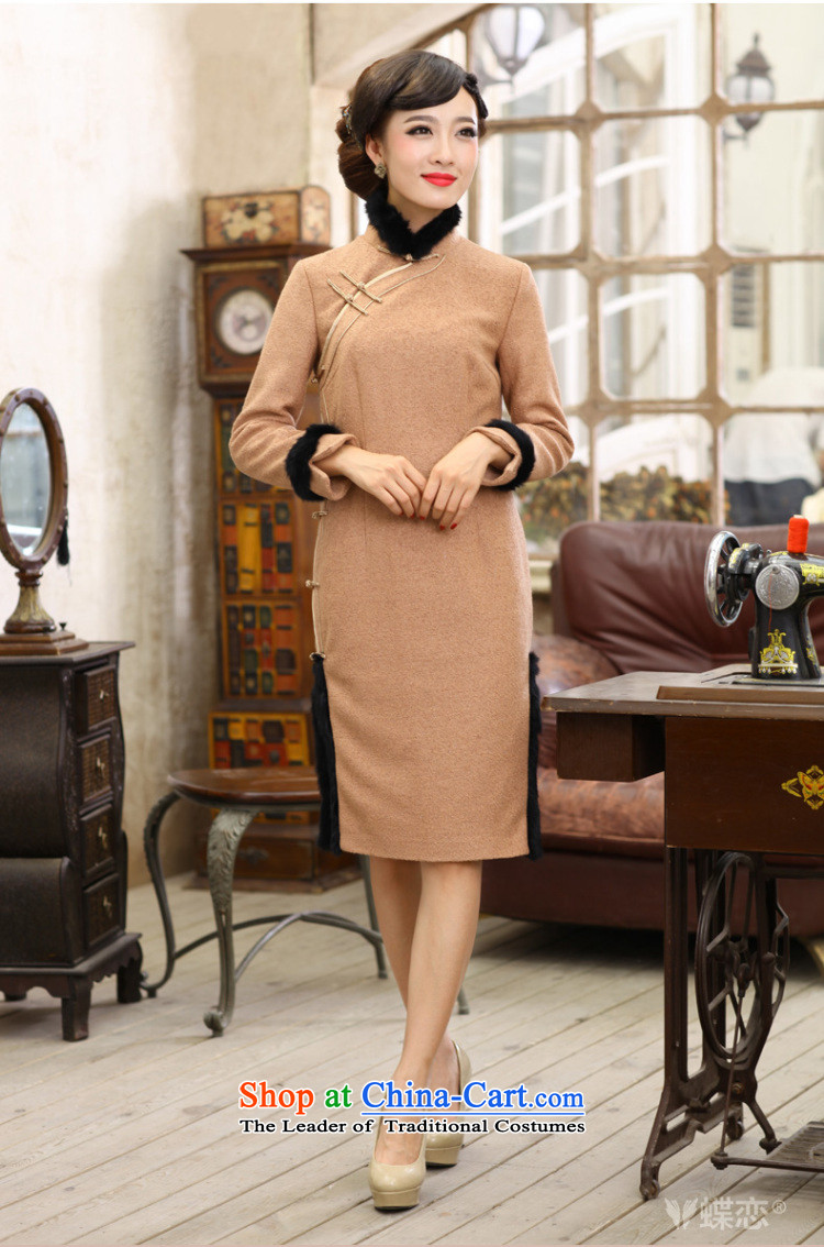 The Butterfly Lovers autumn 2015 new stylish improved wool cheongsam dress retro long-sleeved daily? 49140 qipao gross figure XXL picture, prices, brand platters! The elections are supplied in the national character of distribution, so action, buy now enjoy more preferential! As soon as possible.