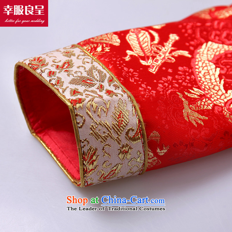 The privilege of serving-leung 2015 Fall/Winter Collections new bride wedding dress Chinese wedding dress long-sleeved qipao skirt bows Services folder, cotton , winter of services-leung , , , shopping on the Internet
