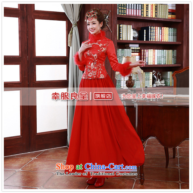 The privilege of serving-leung 2015 Fall/Winter Collections new bride bows service wedding dress Chinese long-sleeved plus cotton red qipao and price, Photo 2XL brand platters! The elections are supplied in the national character of distribution, so action, buy now enjoy more preferential! As soon as possible.