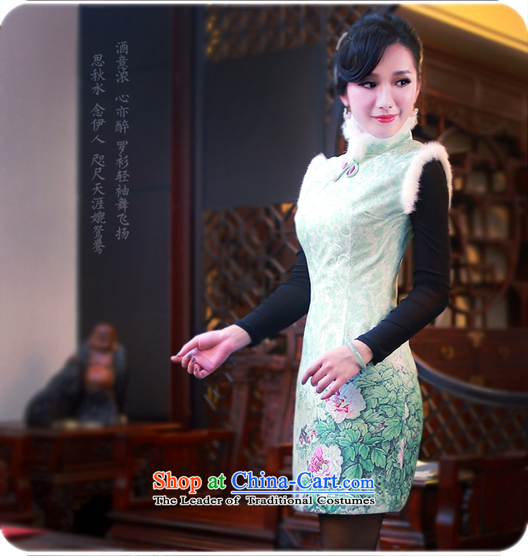 After the 2014 winter wind female new Stylish retro improved day-to-gross for cheongsam dress 4813th 4813th green XXL picture, prices, brand platters! The elections are supplied in the national character of distribution, so action, buy now enjoy more preferential! As soon as possible.