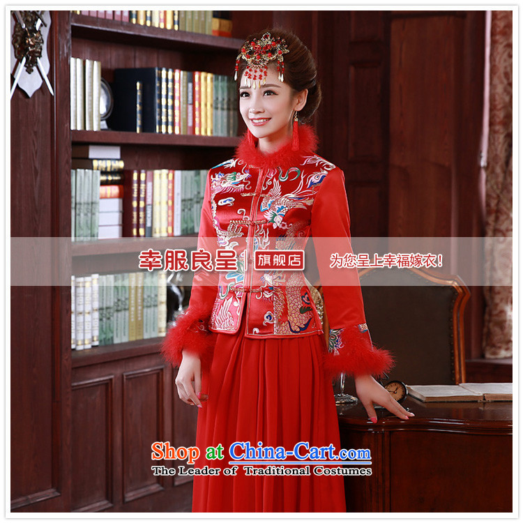 The privilege of serving-leung 2015 Fall/Winter Collections new bride wedding dress long-sleeved clothing qipao toasting champagne chinese red M picture, prices, brand platters! The elections are supplied in the national character of distribution, so action, buy now enjoy more preferential! As soon as possible.