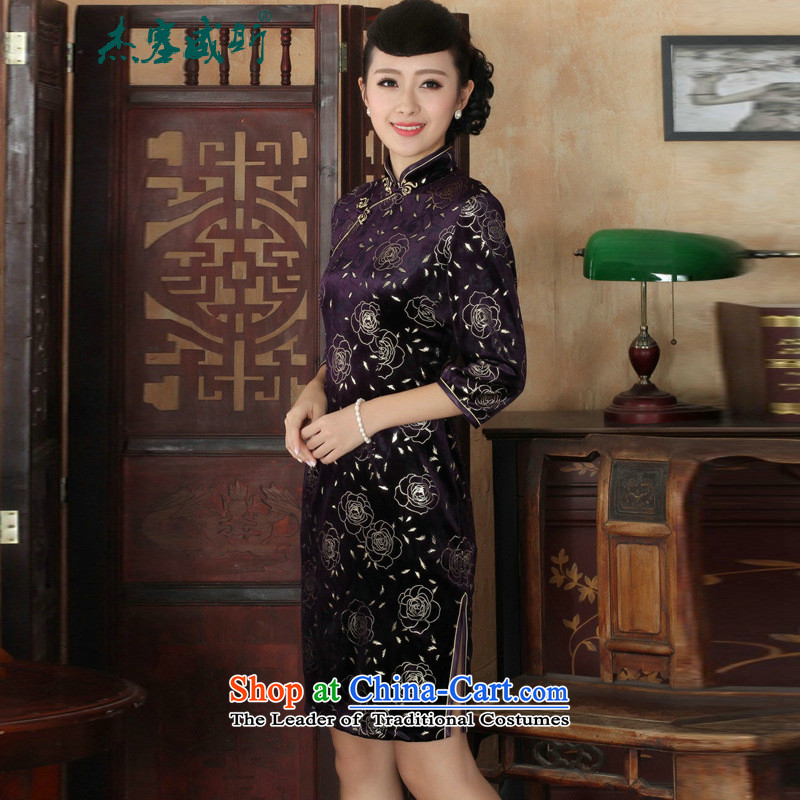 In the new Jie Tang dynasty, ethnic women's Mock-neck manually detained Kim scouring pads Sau San cheongsam dress XXL, figure in Wisconsin, , , , Jie shopping on the Internet
