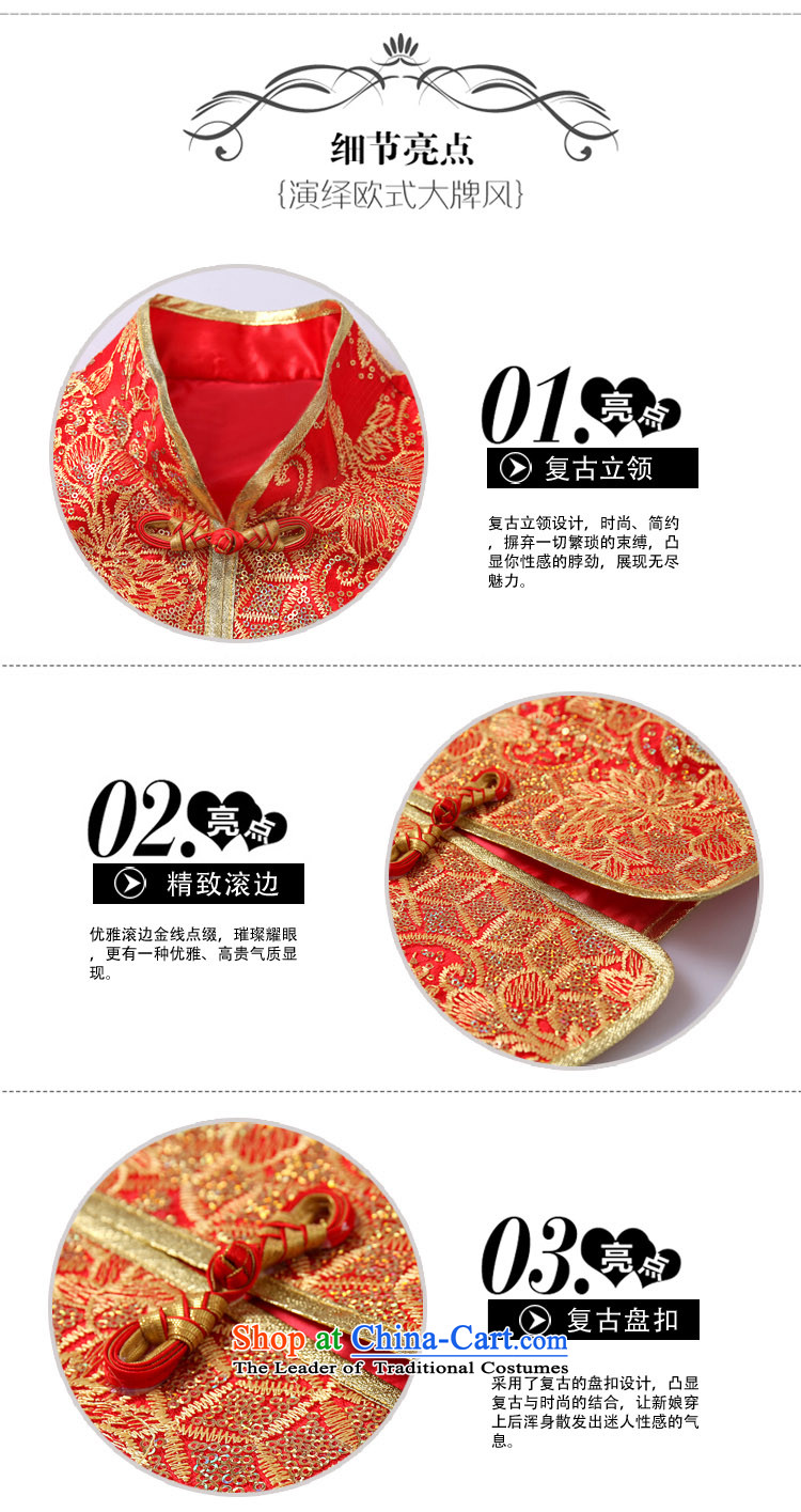 The privilege of serving-leung 2015 New Red Chinese wedding dress bows service long-sleeved qipao Fall/Winter Collections bride red S picture, prices, brand platters! The elections are supplied in the national character of distribution, so action, buy now enjoy more preferential! As soon as possible.
