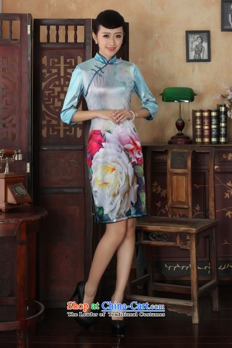 In the new kit, an elegant and women's gold velour collar manually disc detained Sau San Tong replacing cheongsam dress female figure S picture, prices, brand platters! The elections are supplied in the national character of distribution, so action, buy now enjoy more preferential! As soon as possible.