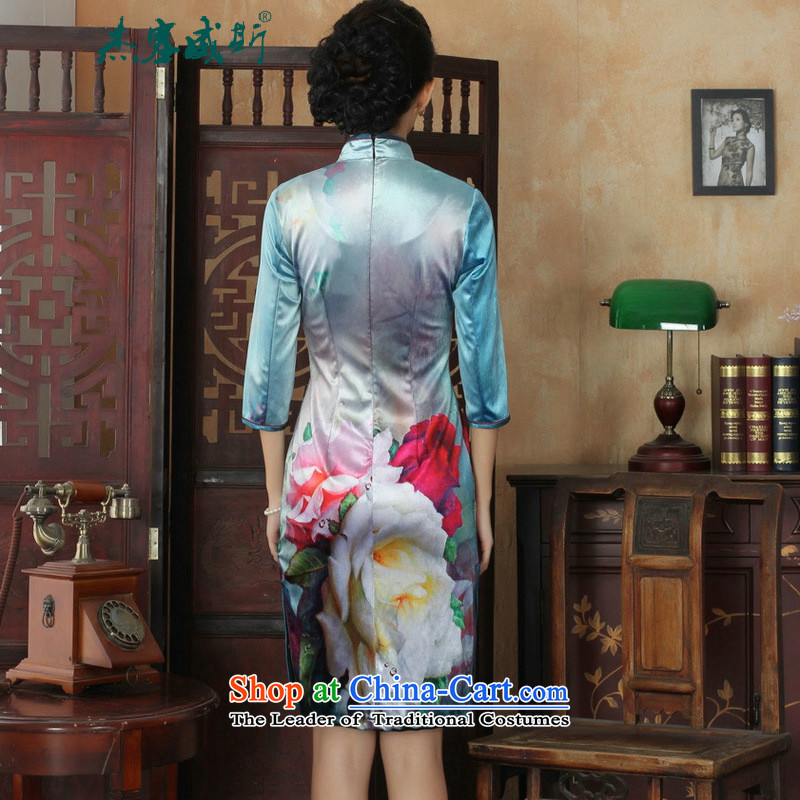 In the new kit, an elegant and women's gold velour collar manually disc detained Sau San Tong replacing cheongsam dress female figure S, Cheng Kejie, the , , , shopping on the Internet