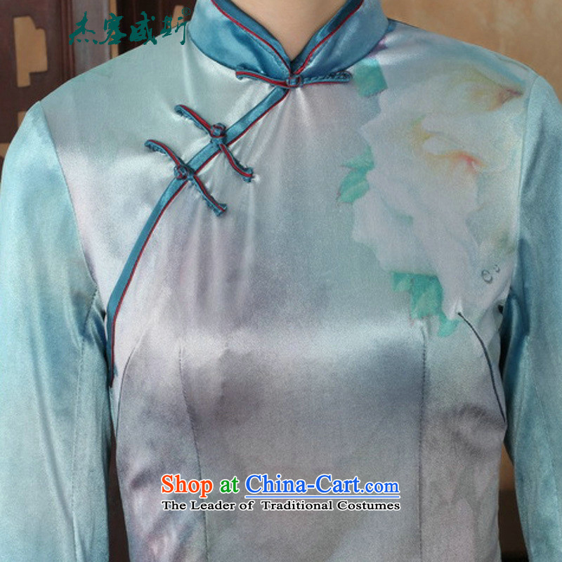 In the new kit, an elegant and women's gold velour collar manually disc detained Sau San Tong replacing cheongsam dress female figure S, Cheng Kejie, the , , , shopping on the Internet