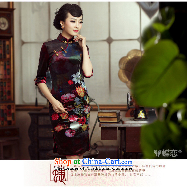 Butterfly Lovers 2015 autumn in new, improved cuff and stylish qipao cheongsam dress daily slimming velour robes 47004 figure - 10 days pre-sale prices, pictures, L brand platters! The elections are supplied in the national character of distribution, so action, buy now enjoy more preferential! As soon as possible.