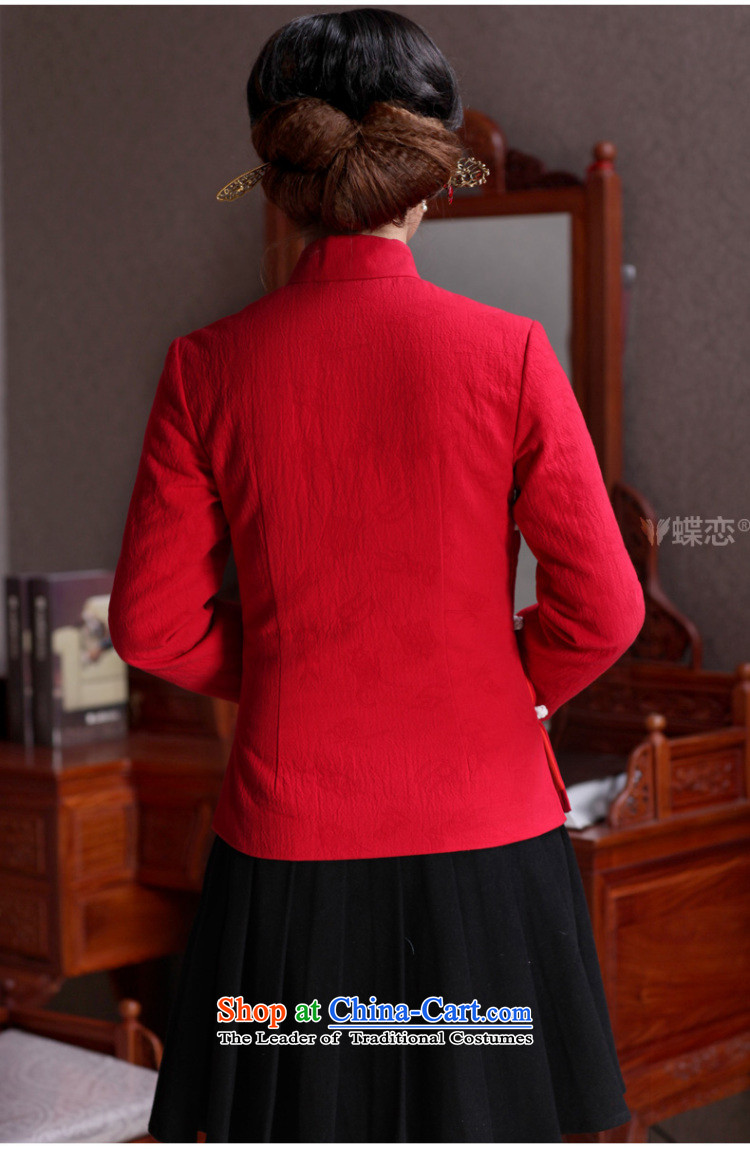 Butterfly Lovers 2015 Autumn new long-sleeved short, cotton, improved long-sleeved shirt qipao Tang dynasty shining red XL Photo, prices, brand platters! The elections are supplied in the national character of distribution, so action, buy now enjoy more preferential! As soon as possible.
