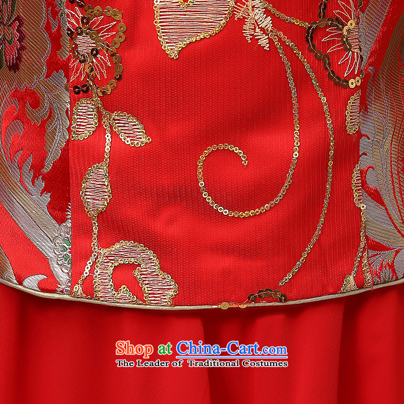 The HIV qipao 2015 Spring) long marriages red bows services retro lace on Chinese cheongsam dress Q0036 slice red , L, HIV Miele shopping on the Internet has been pressed.