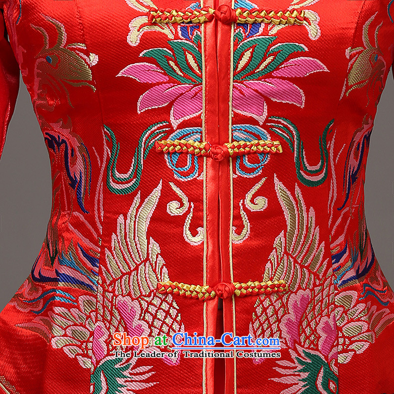 The HIV qipao 2015 Spring, marriages red bows to the dragon embroidery cheongsam services 7 Cuff Chinese Dress Q0037 retro XXL, HIV Miele shopping on the Internet has been pressed.