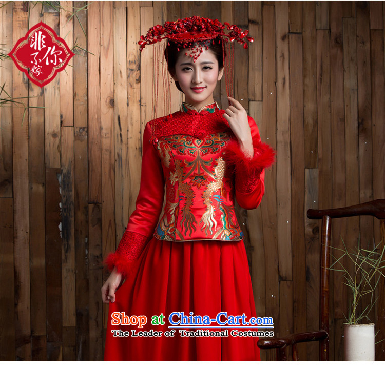 Non-you do not marry 2015 new drink large thick winter clothing bride long-sleeved qipao retro lace long wedding dress Red 2XL Photo, prices, brand platters! The elections are supplied in the national character of distribution, so action, buy now enjoy more preferential! As soon as possible.
