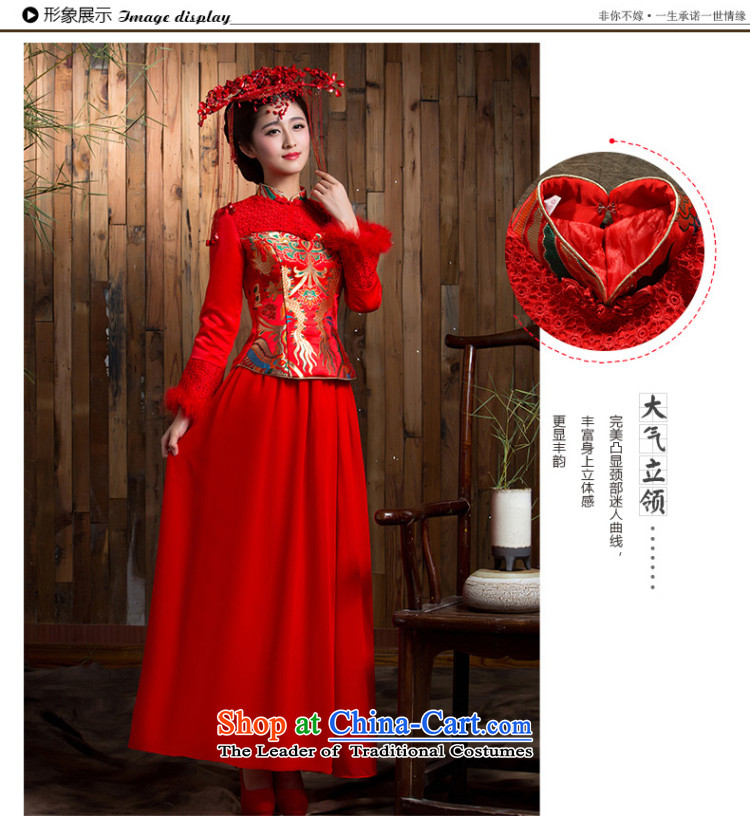 Non-you do not marry 2015 new drink large thick winter clothing bride long-sleeved qipao retro lace long wedding dress Red 2XL Photo, prices, brand platters! The elections are supplied in the national character of distribution, so action, buy now enjoy more preferential! As soon as possible.