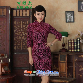 To Green, Tang dynasty women cheongsam dress autumn new ethnic Chinese improved Kim collar is pressed scouring pads Sau San 7 cuff qipao safflower 2XL Photo, prices, brand platters! The elections are supplied in the national character of distribution, so action, buy now enjoy more preferential! As soon as possible.