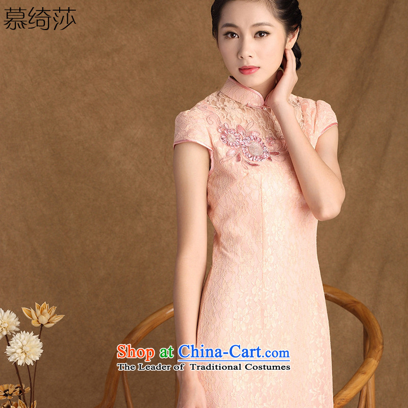 The cross-sa?2015 Summer new women lace stylish improved qipao Sau San dresses retro elegant?Y3138 2XL