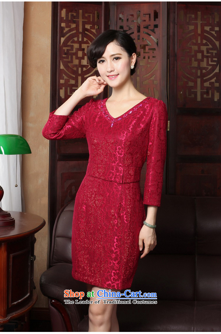 The cheer her spring outfits lace qipao V-Neck 7 Cuff Red Dress cheongsam dress dresses evening drink service Y3171B L picture, prices, brand platters! The elections are supplied in the national character of distribution, so action, buy now enjoy more preferential! As soon as possible.