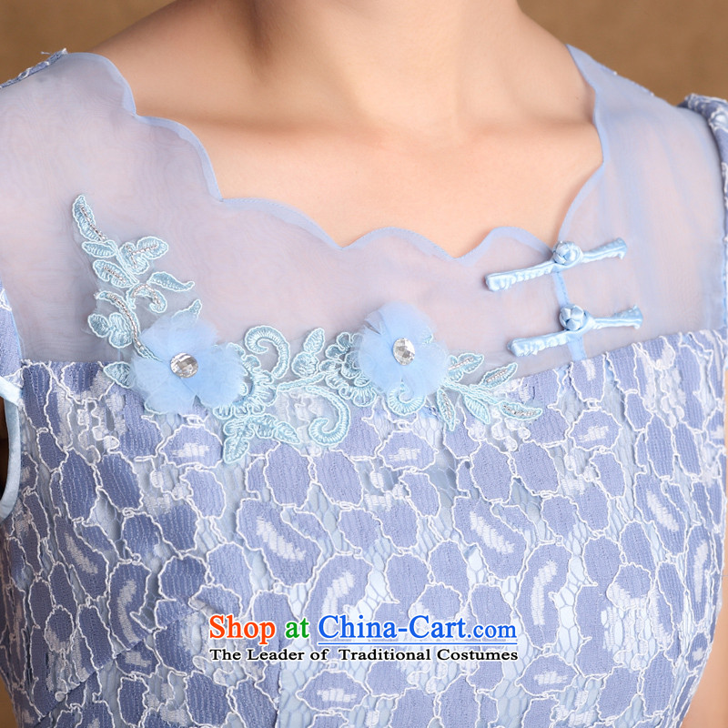 The cross-sa 2015 Summer new women's exquisite stamp lace Sau San stylish cheongsam dress , L, the cross-sa Y3177B shopping on the Internet has been pressed.