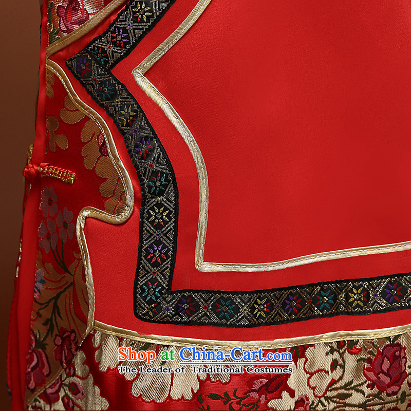 The privilege of serving Chinese-soo-Leung Wo-Wedding dress bride wedding dress red bows services qipao Soo kimono dragon use RED M honor to serve cluster-leung , , , shopping on the Internet