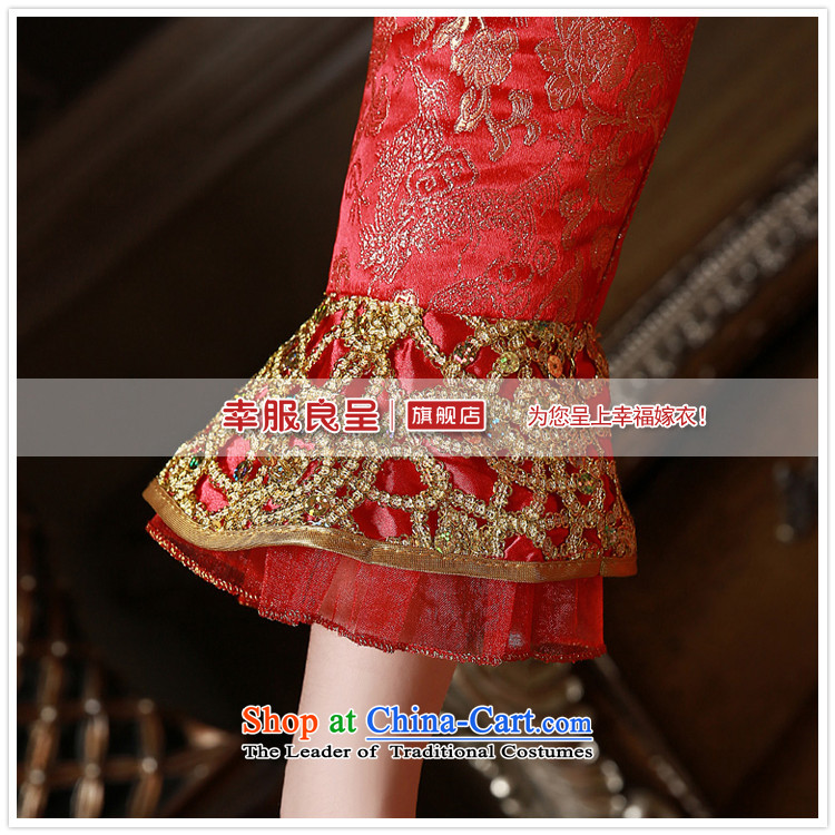 The privilege of serving-leung 2015 new red autumn and winter load bride Wedding Dress Short of long-sleeved clothing bows red winter) Lanterns cheongsam dress XL Photo, prices, brand platters! The elections are supplied in the national character of distribution, so action, buy now enjoy more preferential! As soon as possible.
