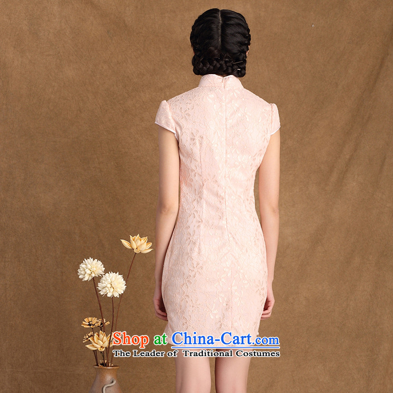 The cross-sa new summer collar short-sleeved lace qipao Chinese Antique style qipao skirt Y3137B improvement, L, the cross-sa , , , shopping on the Internet
