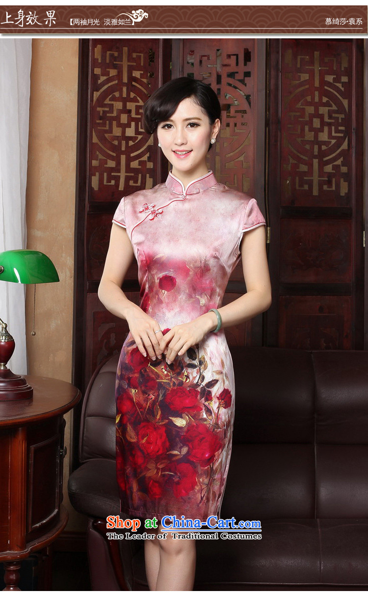 The cross-sa 2015 Spring Summer temperament silk cheongsam dress retro style qipao) Improved short skirt temperament Y3186 M picture, prices, brand platters! The elections are supplied in the national character of distribution, so action, buy now enjoy more preferential! As soon as possible.