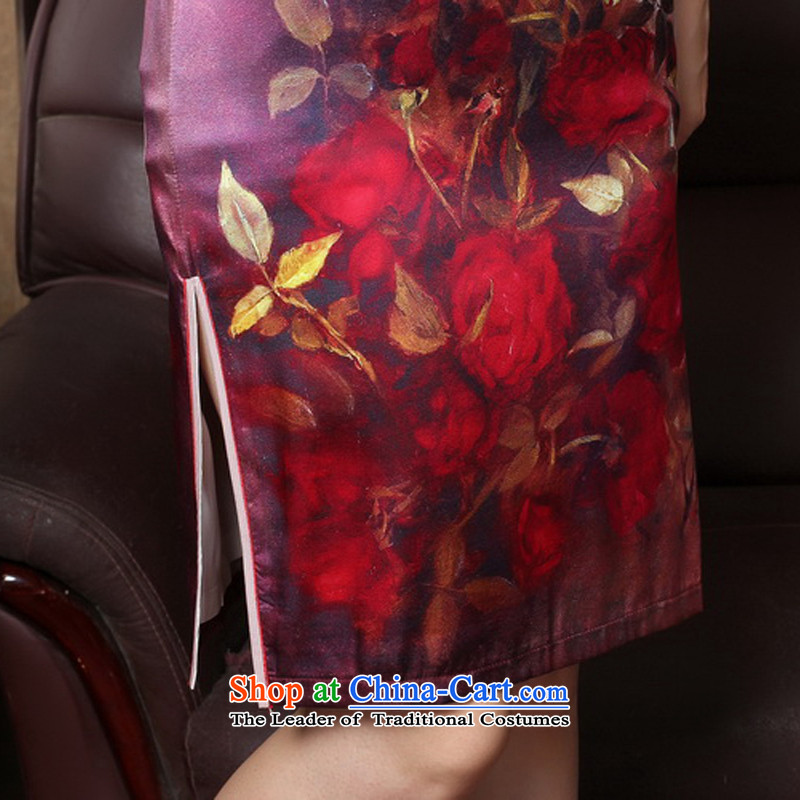 The cross-sa 2015 Spring Summer temperament silk cheongsam dress retro style qipao) Improved short skirt the Yee-M Y3186 temperament sa shopping on the Internet has been pressed.