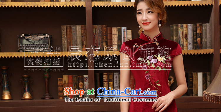 The 2014 autumn morning land new Stylish retro fine rust flowers improved velvet cheongsam dress optional four-color blue L picture, prices, brand platters! The elections are supplied in the national character of distribution, so action, buy now enjoy more preferential! As soon as possible.