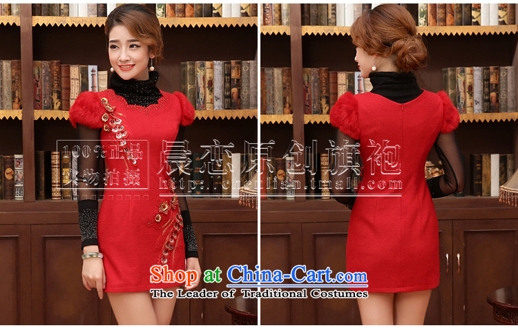 The land of the 2014 autumn and winter morning with new stylish retro luxury daily improved gross collar short of Qipao wool skirt Blue M picture, prices, brand platters! The elections are supplied in the national character of distribution, so action, buy now enjoy more preferential! As soon as possible.