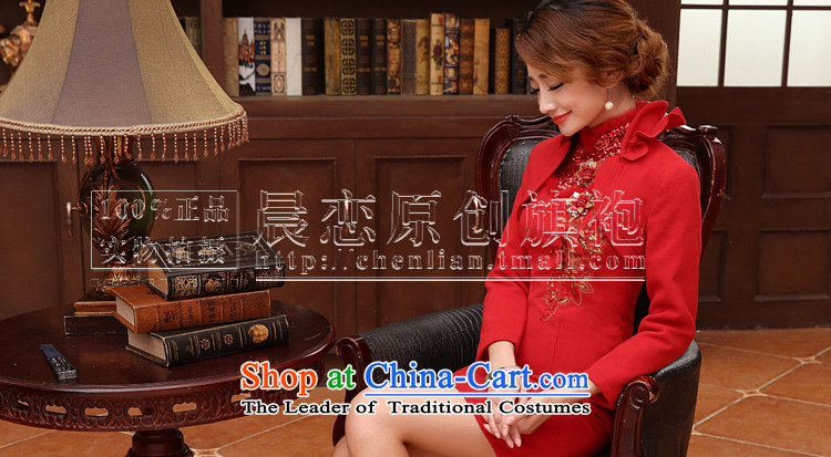 Morning Land 2014 load autumn and winter married bride improved qipao wool bows Chinese long-sleeved gown skirt two kits RED M picture, prices, brand platters! The elections are supplied in the national character of distribution, so action, buy now enjoy more preferential! As soon as possible.