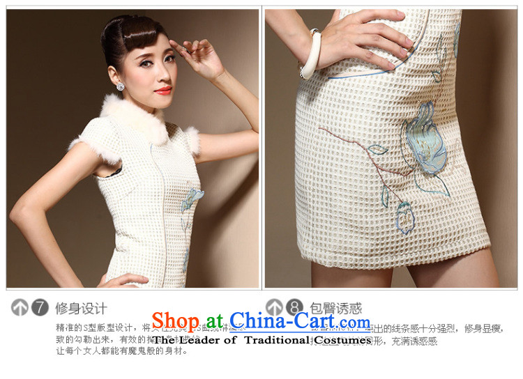 Sau Kwun Tong Winter Love qipao new 2015 winter clothes for day-to-retro embroidery gross cotton qipao QM3913 folder m White XL Photo, prices, brand platters! The elections are supplied in the national character of distribution, so action, buy now enjoy more preferential! As soon as possible.