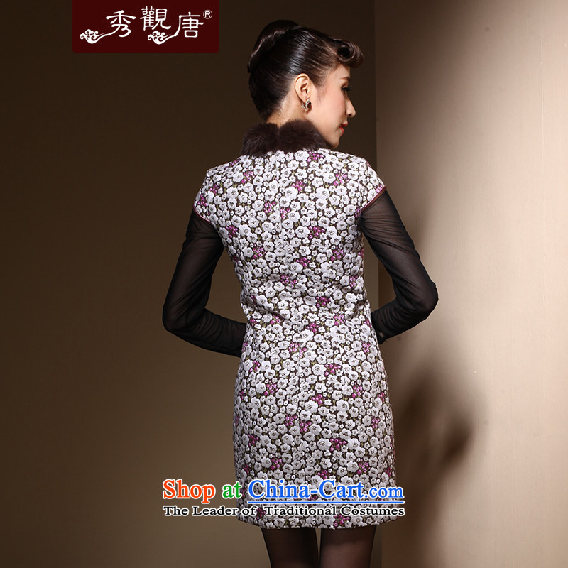 Sau Kwun Tong Àî¶¬Ã· qipao new 2014 winter clothes for day-to-Folder gross cheongsam dress suit QM31005 cotton , Sau Kwun Tong shopping on the Internet has been pressed.