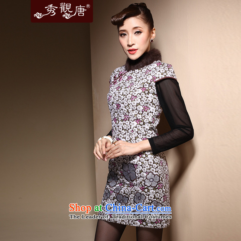 Sau Kwun Tong Àî¶¬Ã· qipao new 2014 winter clothes for day-to-Folder gross cheongsam dress suit QM31005 cotton , Sau Kwun Tong shopping on the Internet has been pressed.