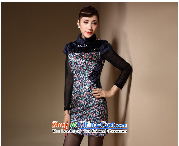 Sau Kwun Tong Fong rain qipao new 2014 winter clothing saika Chinese gross for sexy qipao skirt QM3932 folder cotton jacquard yarn- XL Photo, prices, brand platters! The elections are supplied in the national character of distribution, so action, buy now enjoy more preferential! As soon as possible.