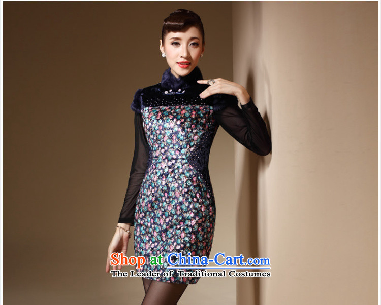 Sau Kwun Tong Fong rain qipao new 2014 winter clothing saika Chinese gross for sexy qipao skirt QM3932 folder cotton jacquard yarn- XL Photo, prices, brand platters! The elections are supplied in the national character of distribution, so action, buy now enjoy more preferential! As soon as possible.