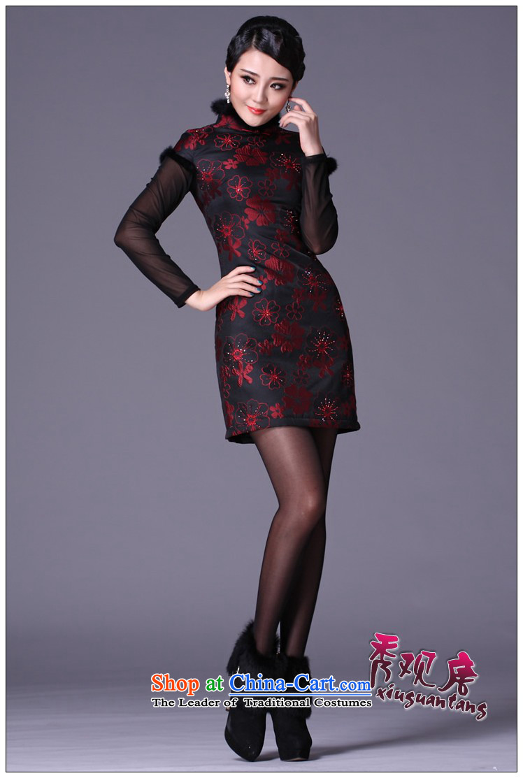 Sau Kwun Tong also improved stylish spend a qipao 2015 winter clothing new rabbit hair clip cotton dress G99212 dark red XXL picture, prices, brand platters! The elections are supplied in the national character of distribution, so action, buy now enjoy more preferential! As soon as possible.