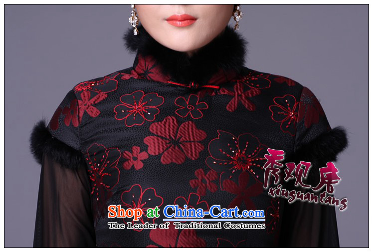 Sau Kwun Tong also improved stylish spend a qipao 2015 winter clothing new rabbit hair clip cotton dress G99212 dark red XXL picture, prices, brand platters! The elections are supplied in the national character of distribution, so action, buy now enjoy more preferential! As soon as possible.