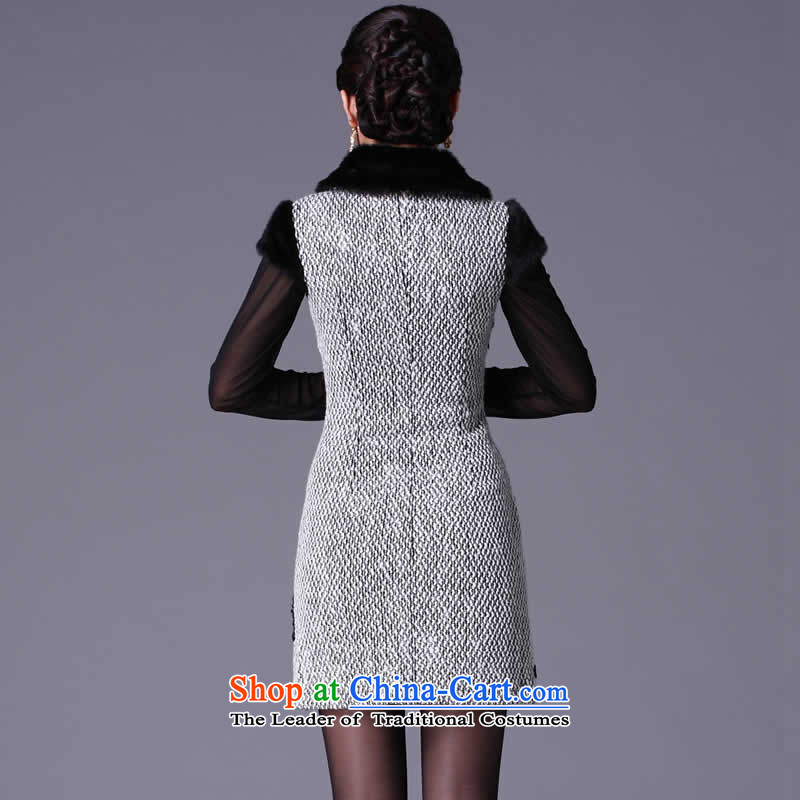 Sau Kwun Tong pieces of 2015 winter clothing new cheongsam/autumn and winter improved stylish temperament cheongsam dress /G19113 picture color XL, Sau Kwun Tong shopping on the Internet has been pressed.