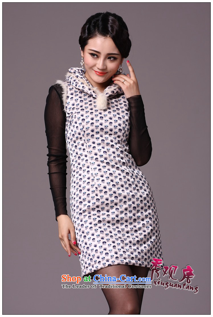 Sau Kwun Tong Zhengyan,Multimedia winter stylish improved qipao I should be grateful if you would arrange/Winter 2015 new clip cotton dress G97119 qipao White XL Photo, prices, brand platters! The elections are supplied in the national character of distribution, so action, buy now enjoy more preferential! As soon as possible.